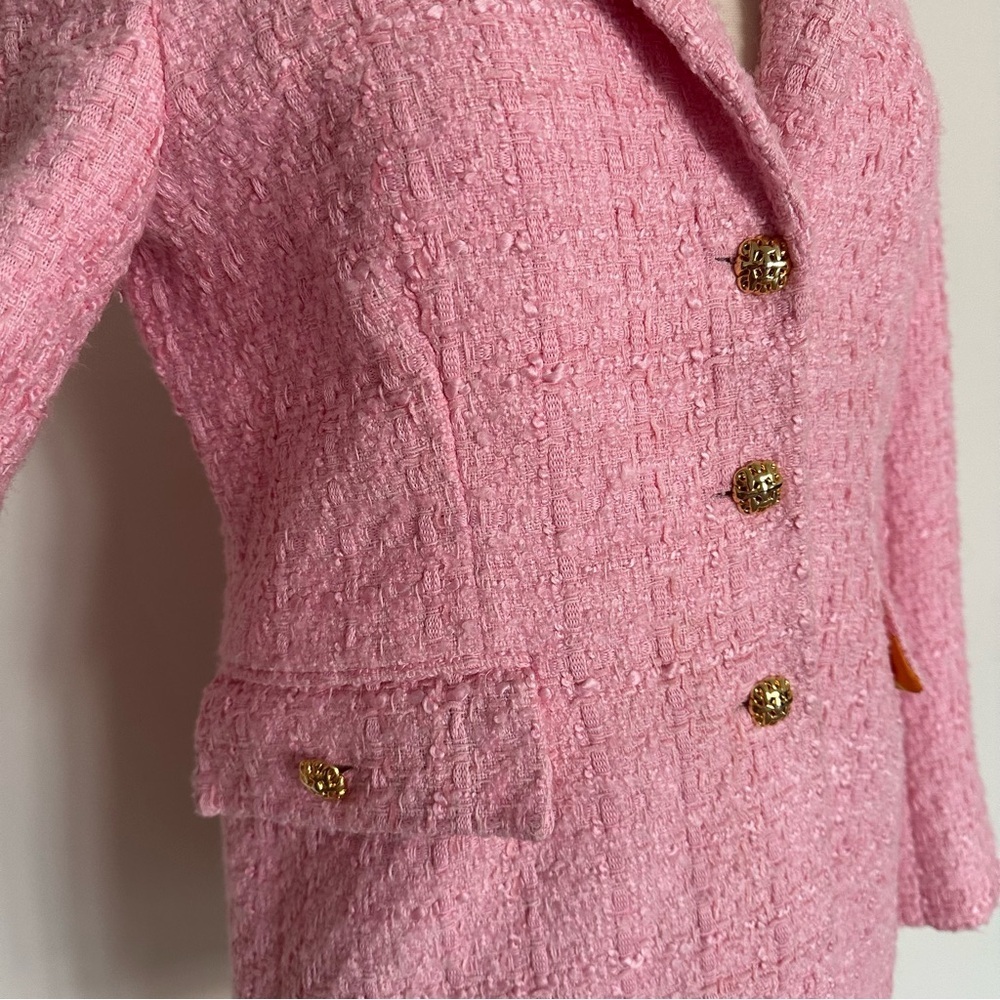 Zara Tweed Pink Blazer Jacket Sz Small - Picture 5 of 9